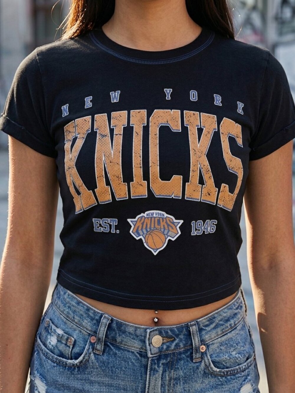 New York Knicks Basketball Est 1946 crop top Shirt baby tee
